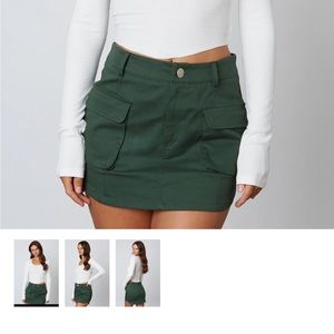 Boho Pink Green Cargo Skirt